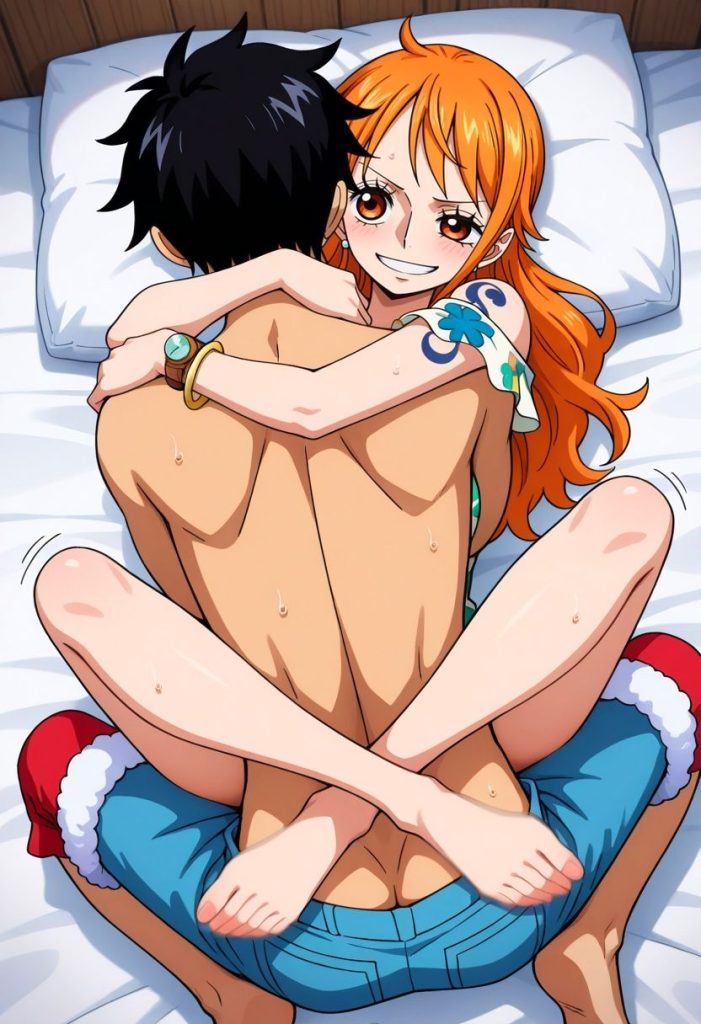 【ワンピース・エロ漫画】ナミのだいしゅきホールドが最高にエロい！麦わらのクルーに色仕掛けする泥棒猫