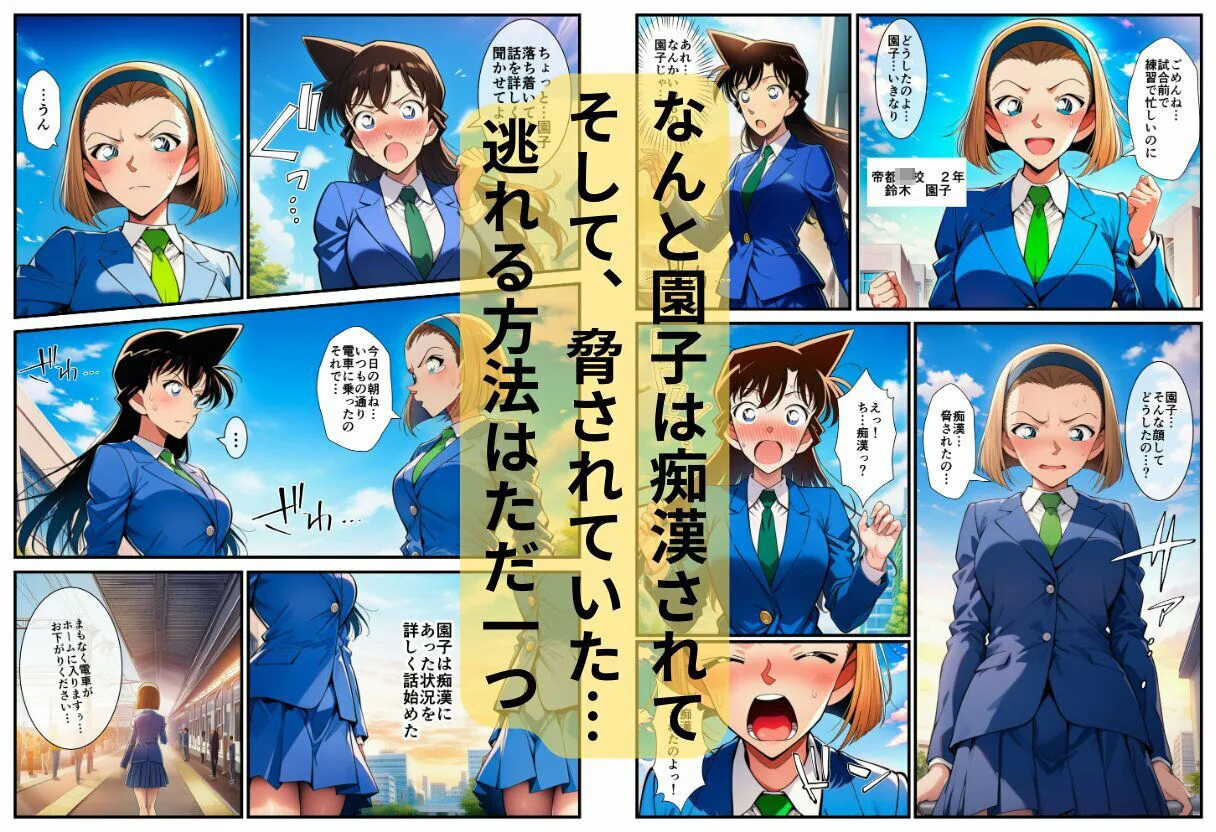 名探偵コナン エロ 毛利蘭 【痴●電車】制服の蘭姉ちゃんが脱がされてセックスする話 サンプル3